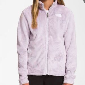 Light purple north face zip up jacket